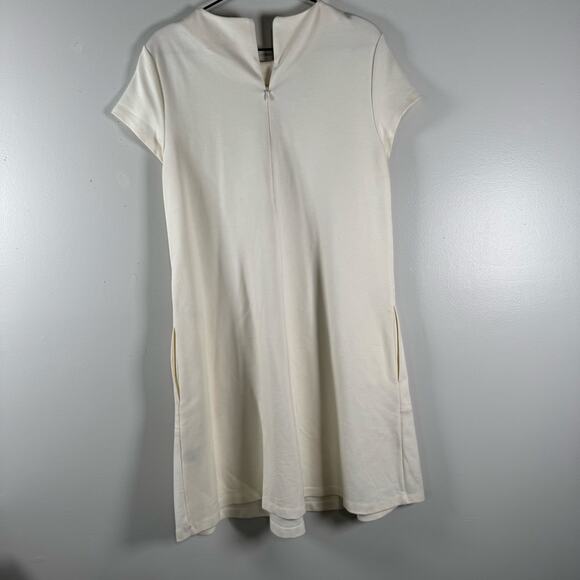 J.McLaughlin White Crew Neck Short Sleeve Loose Fit Mini Tunic Dress Size M - Picture 6 of 11